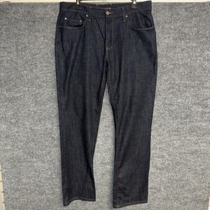 Mott & Bow Mosco Straight Jeans Mens 35X32 Dark Wash Blue Stretch Denim Pants